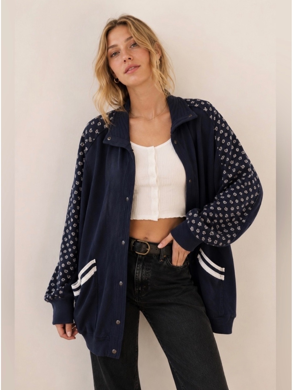 New Free People We The Free Heritage Track Jacket Size S